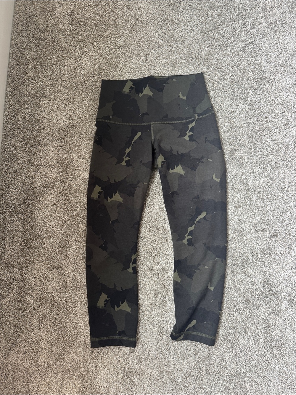 lululemon athletica Black & Olive Camo Capri Leggings